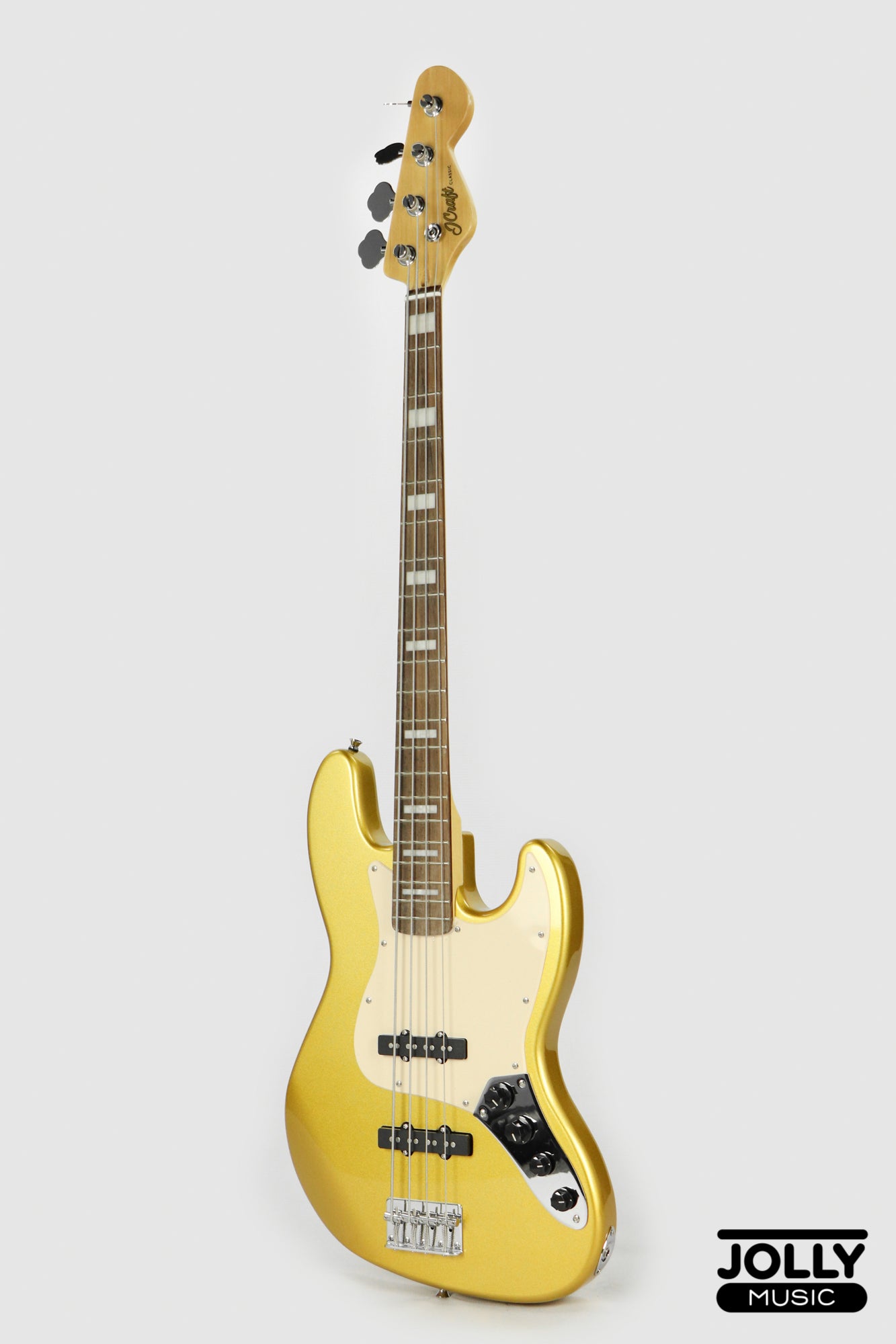 J-Craft JB-2A J-Offset 4-String Bass Guitar - Metallic Gold