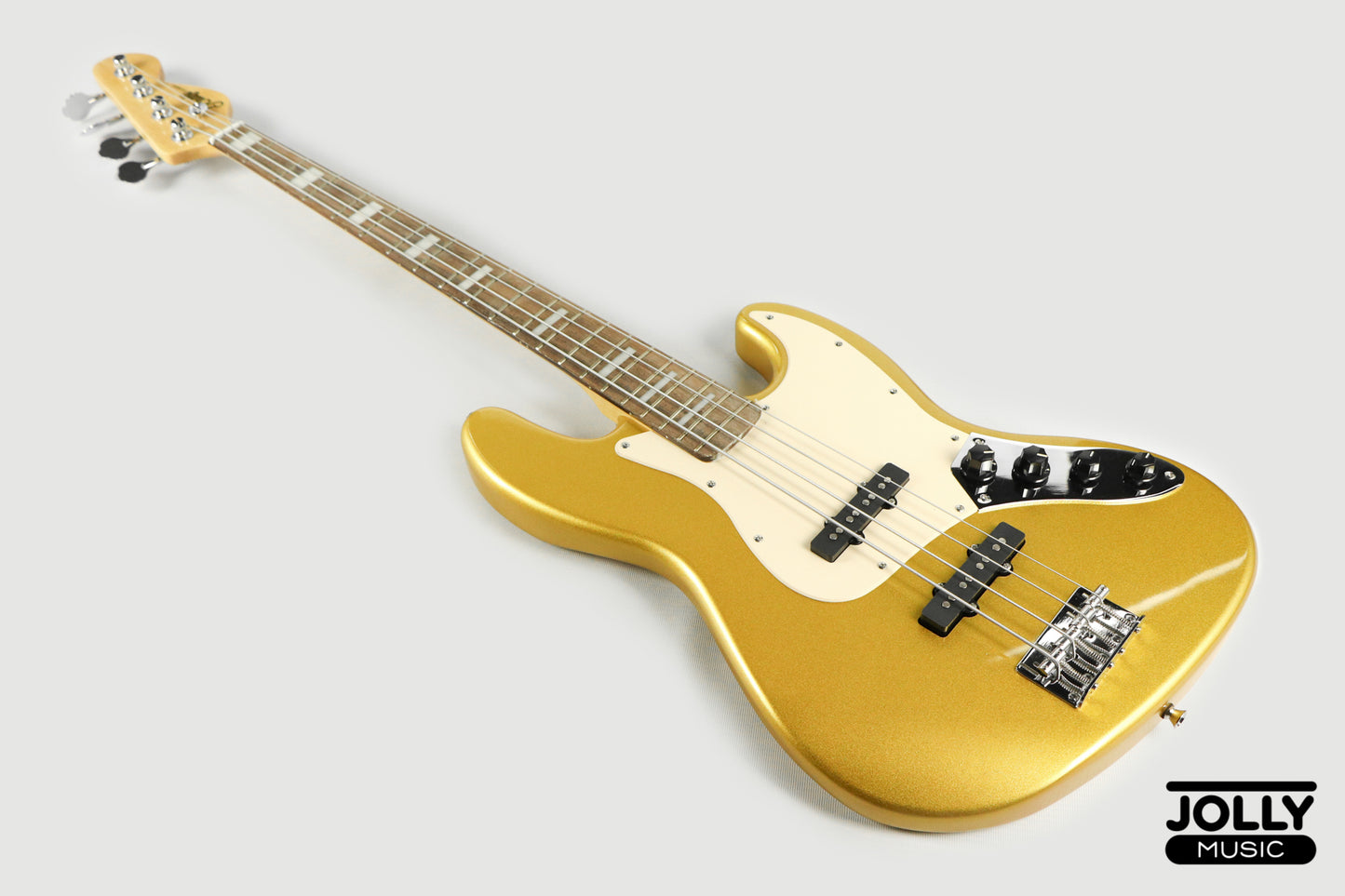 J-Craft JB-2A J-Offset 4-String Bass Guitar - Metallic Gold