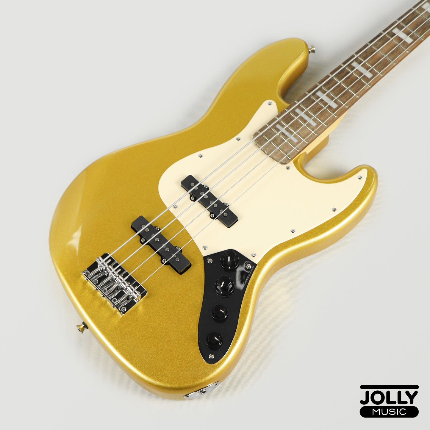 J-Craft JB-2A J-Offset 4-String Bass Guitar - Metallic Gold