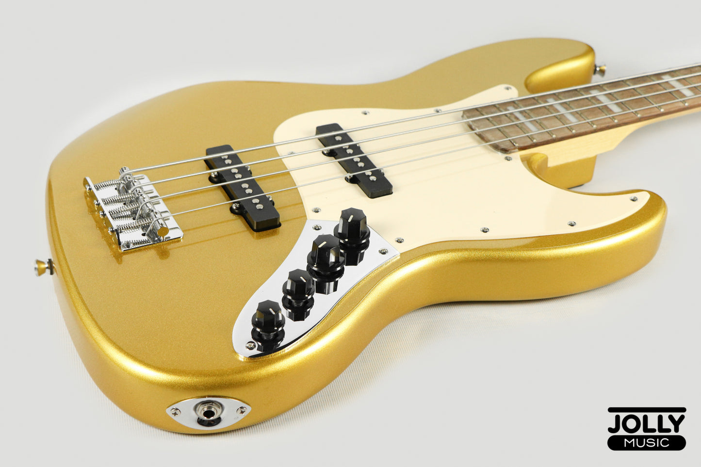 J-Craft JB-2A J-Offset 4-String Bass Guitar - Metallic Gold