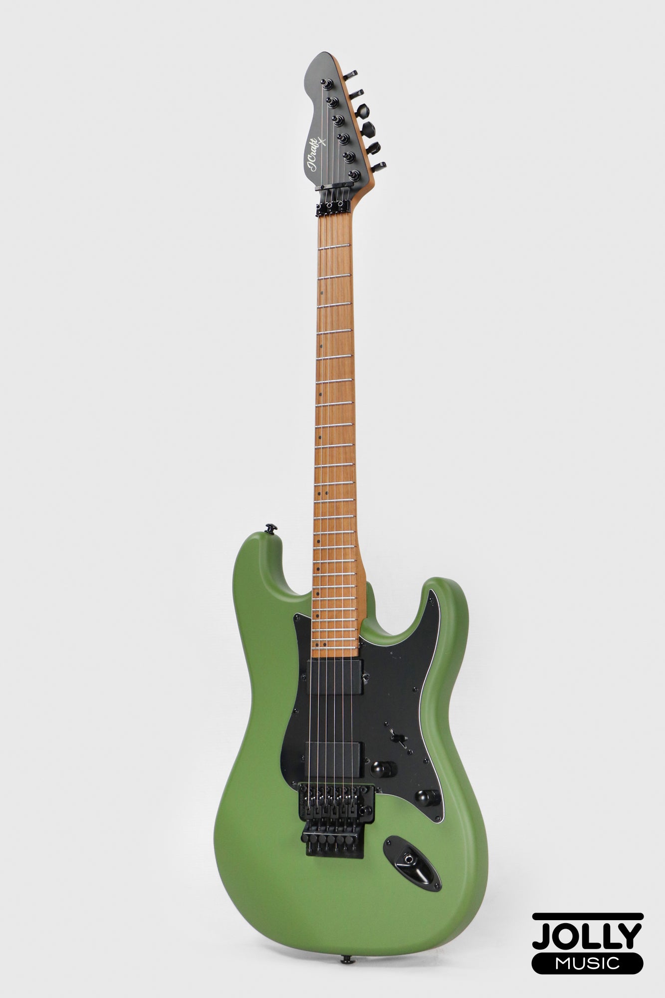 J Craft X Series LSX-3AF PRO Active 24 Fret Floyd Rose Electric Guitar - Army Green