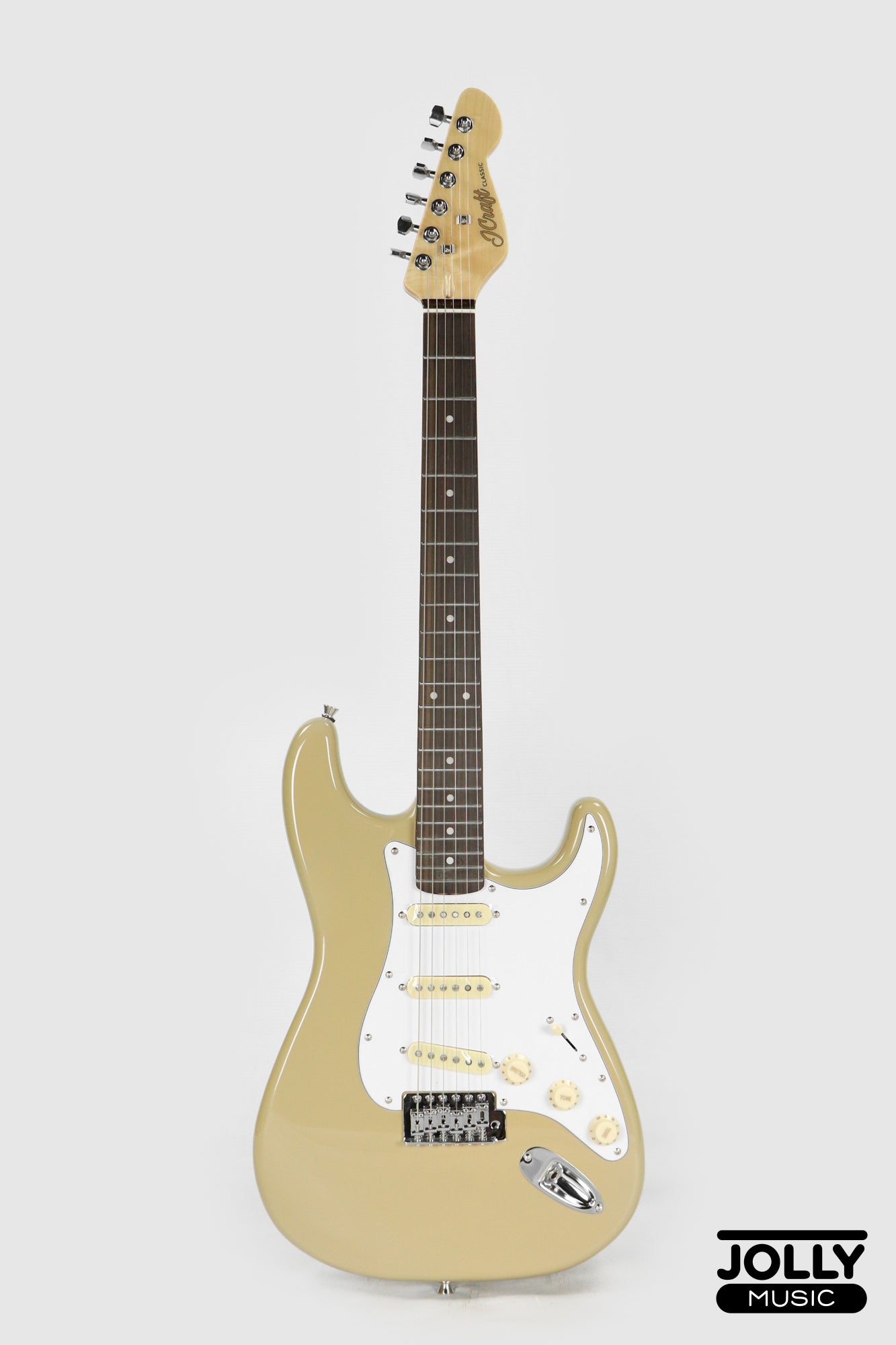 JCraft S-2 Stratocaster Stainless Frets Electric Guitar - RW / Khaki