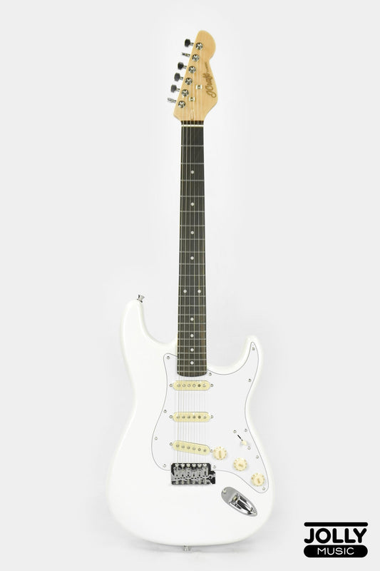 JCraft S-2 Stratocaster Stainless Frets Electric Guitar - RW / Pearl White