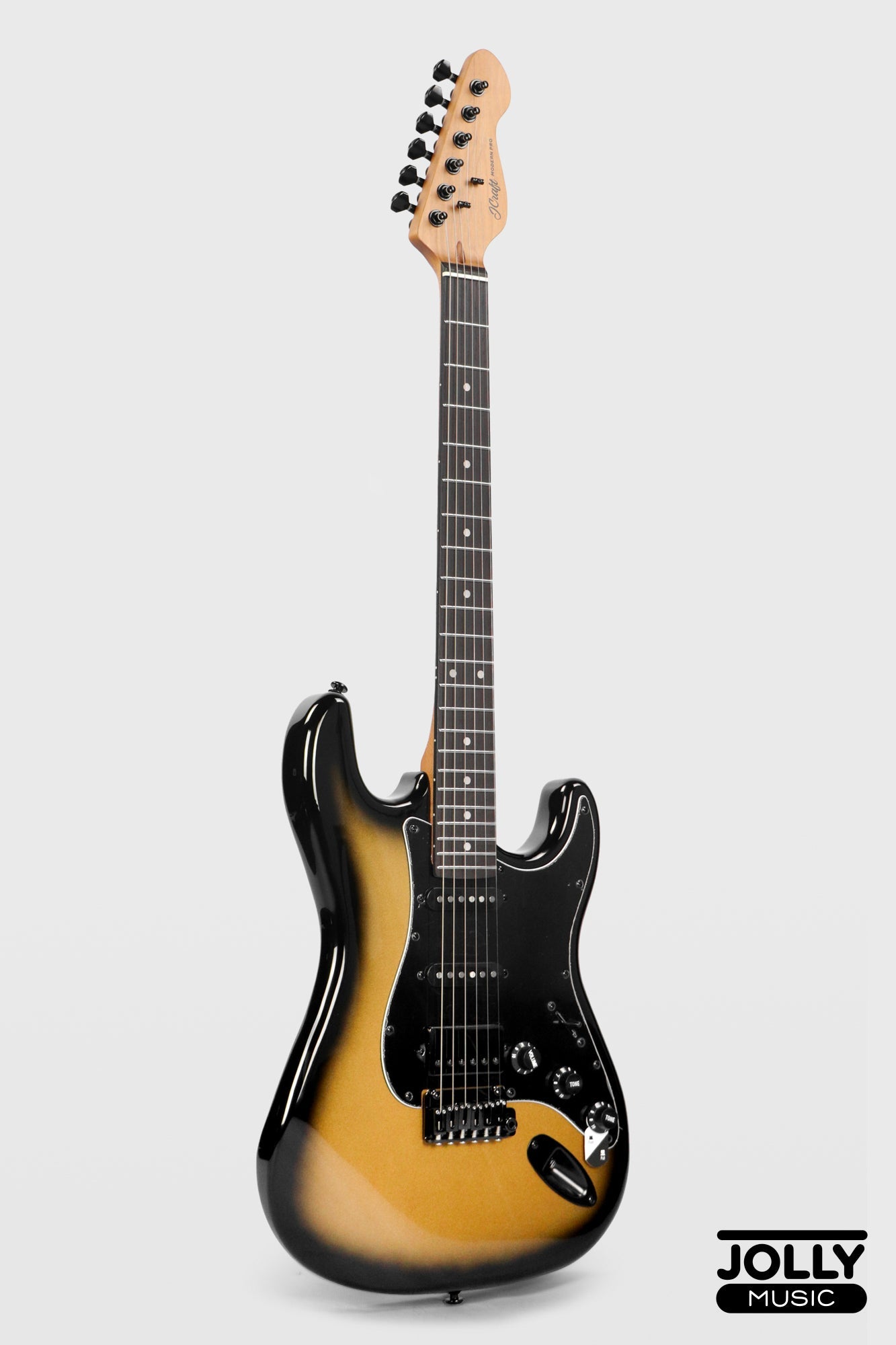 JCraft S-3HC PRO Modern HSS Electric Guitar - Gold Burst Fade