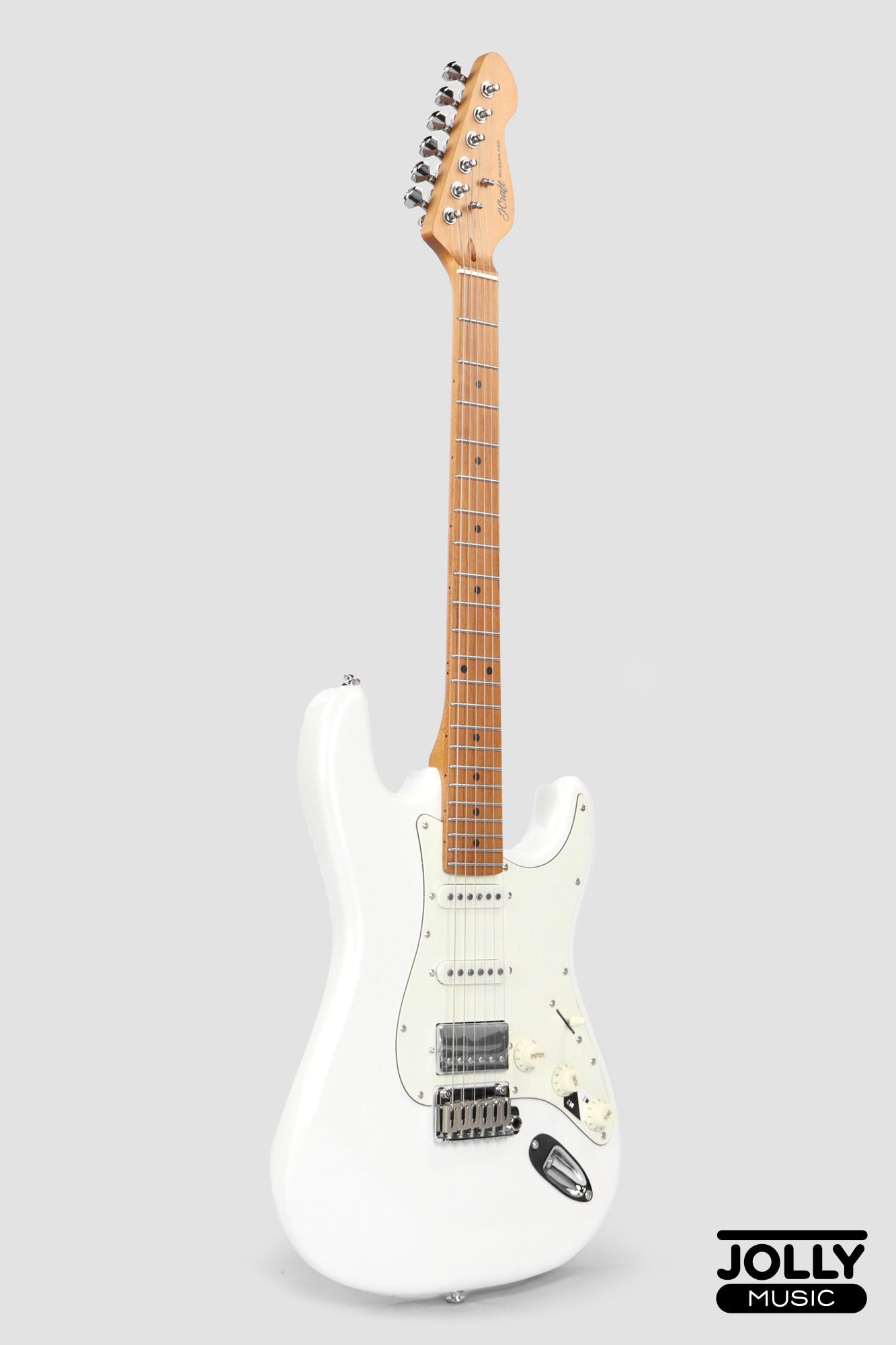 JCraft S-3HC PRO Modern HSS Electric Guitar - Pearl White Metallic