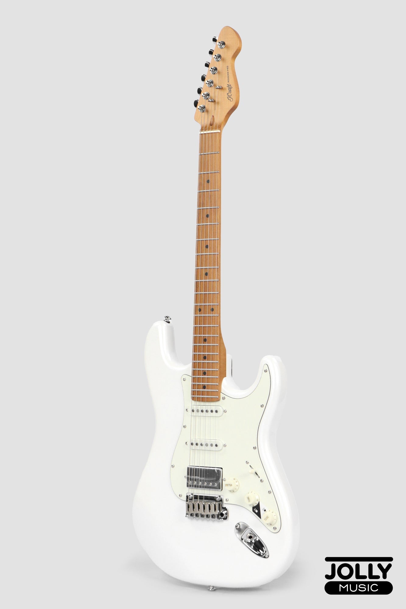 JCraft S-3HC PRO Modern HSS Electric Guitar - Pearl White Metallic