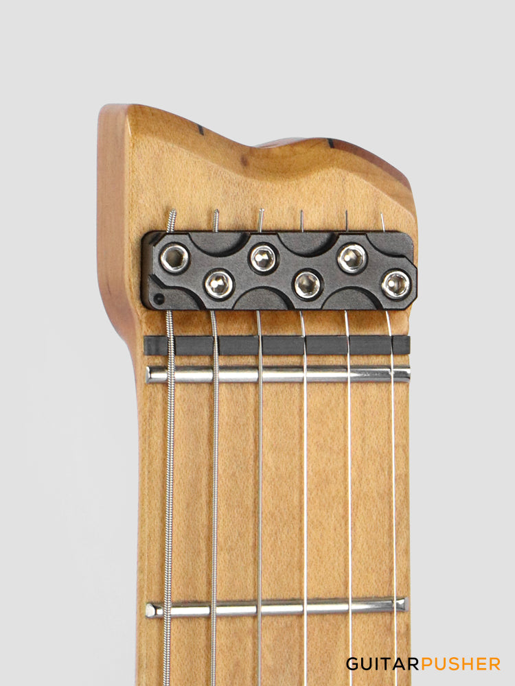 Leeky X-Series X26 Headless Electric Guitar Roasted Basswood Body Wenge Top Roasted Maple Neck - Fire Burst