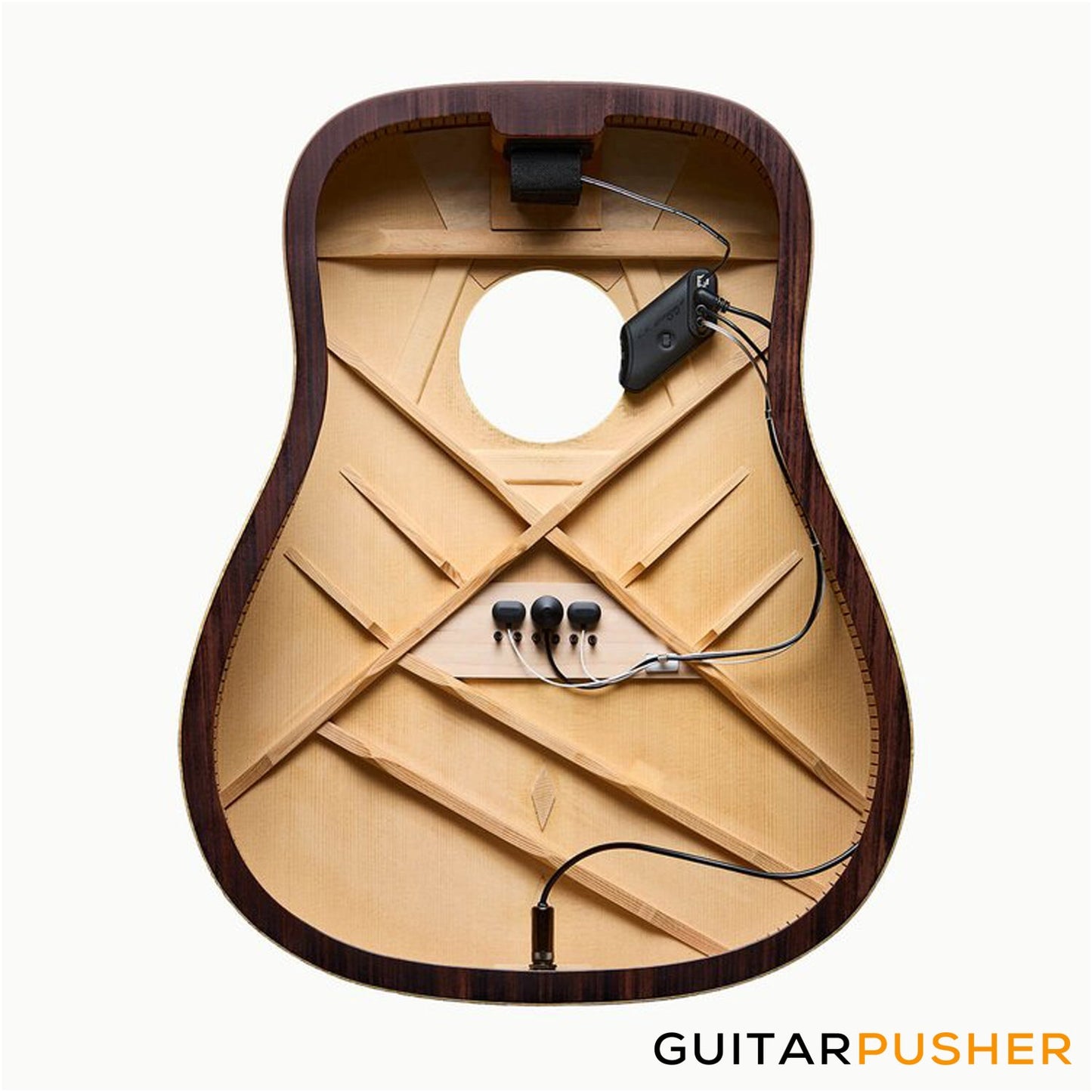 L.R. Baggs HiFi Duet High Fidelity Bridge Plate Transducer + Microphone Mixing Acoustic Guitar Pickup System w/ Soundhole Volume/Tone Control