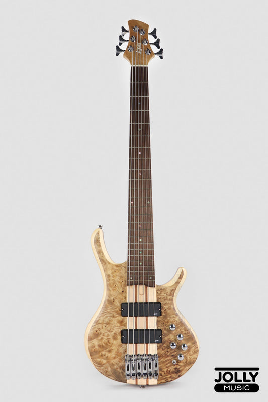 Luxars S-B60 6-String Modern Active Bass Guitar - Natural