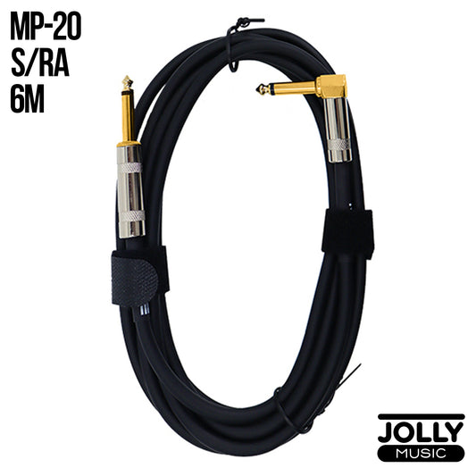 Moge MP20 6M Noise Reduction Musical Instrument Audio Cable (Straight to Right Angle) - Black
