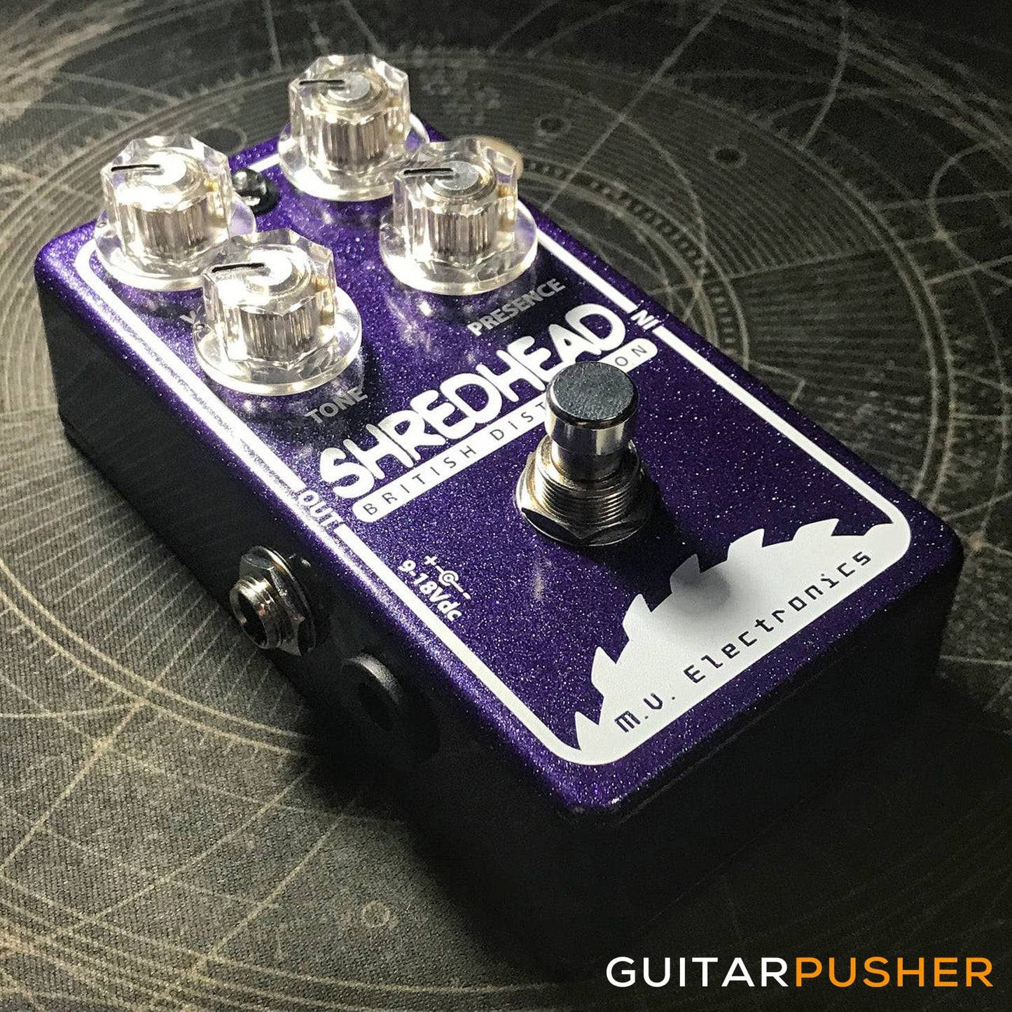 MV Shredhead British Distortion - Purple Sparkle / Clear Knobs