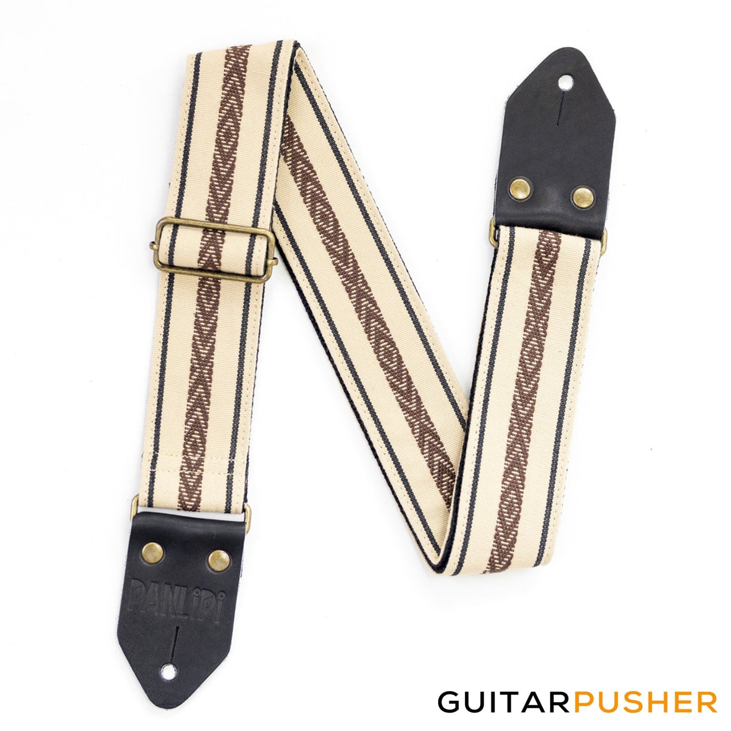 Panlipi Loom Weave Cuabao BAGU05 Guitar Strap - Brown Cream