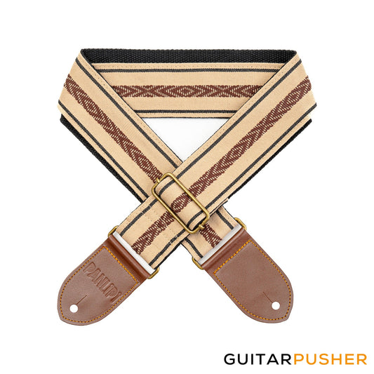 Panlipi Loom Weave Cuabao BAGU05A Guitar Strap - Brown Cream