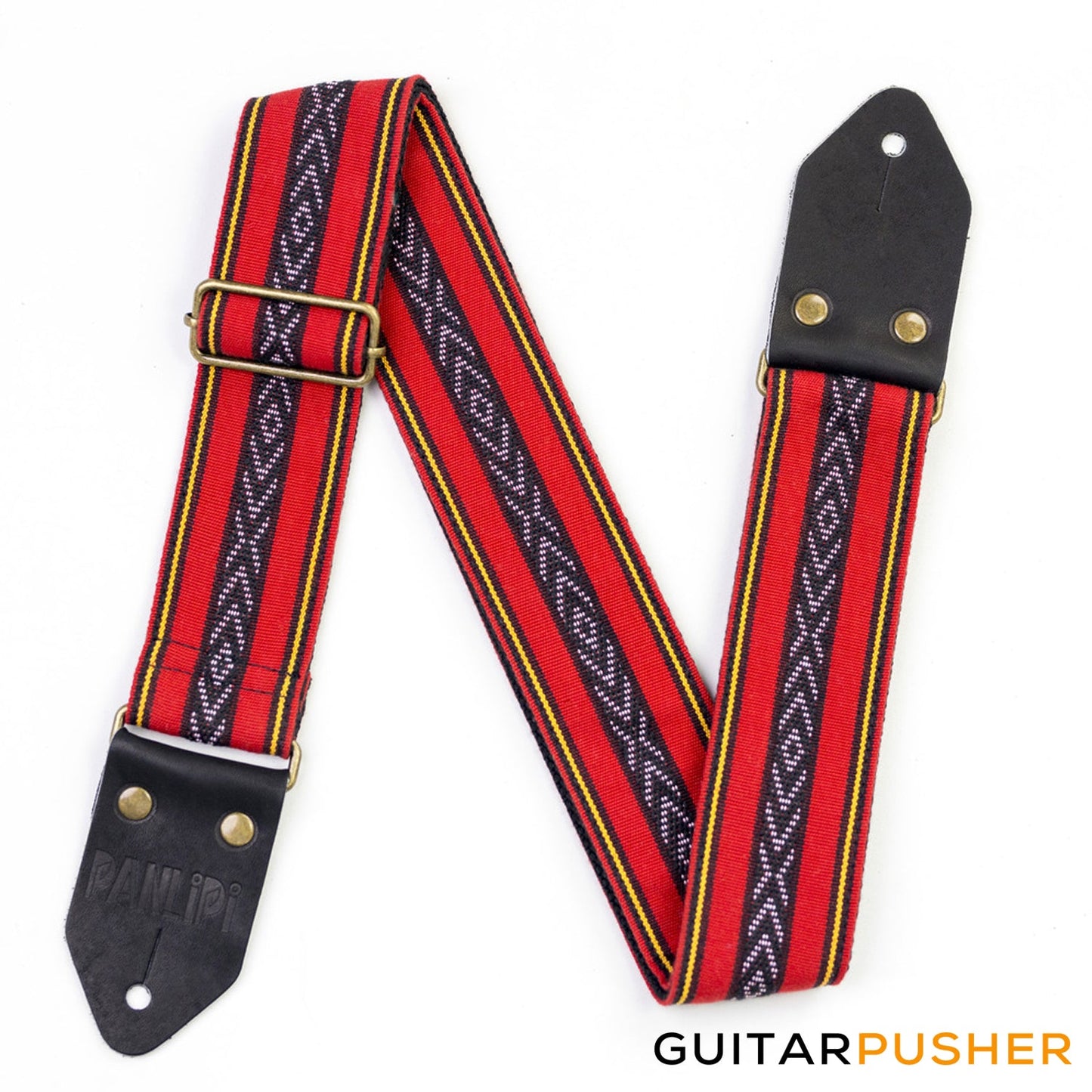 Panlipi Loom Weave Cuabao BAGU03 Guitar Strap - Red/Yellow