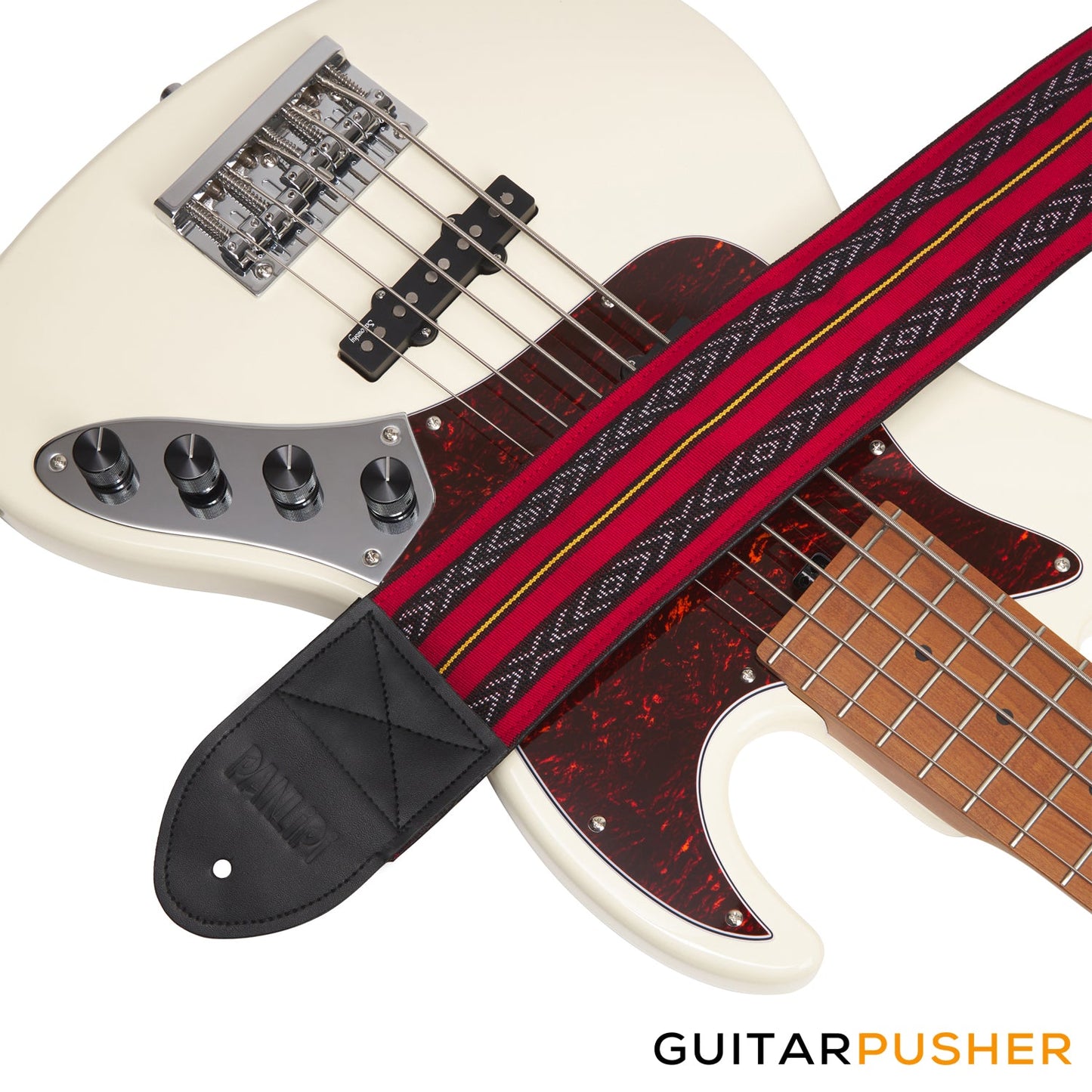 Panlipi Loom Weave Cuabao BASSBAGU03 3" Bass Guitar Strap - Red
