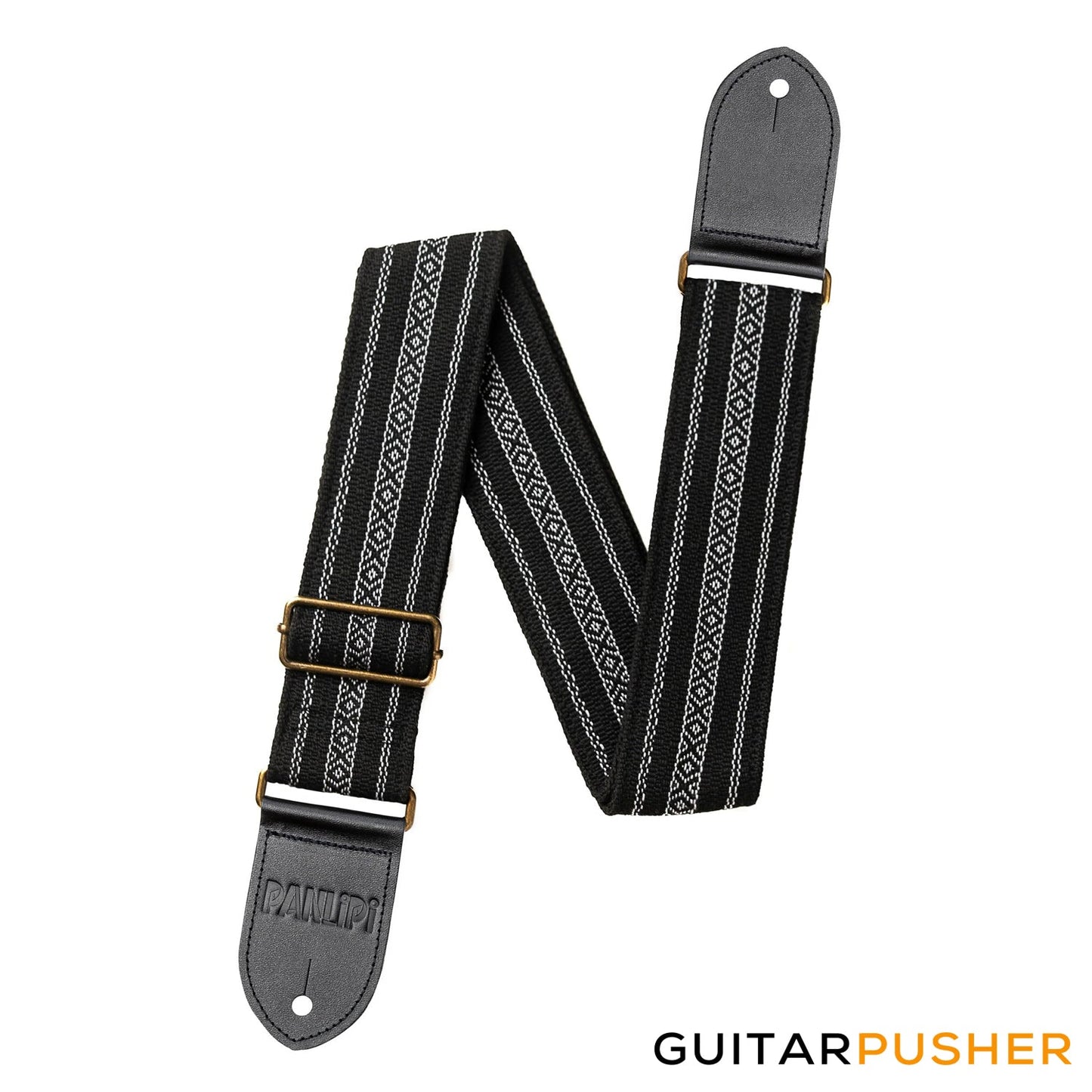 Panlipi Loom Weave Kalinga Lilaktob KAL33A Guitar Strap - Black/White