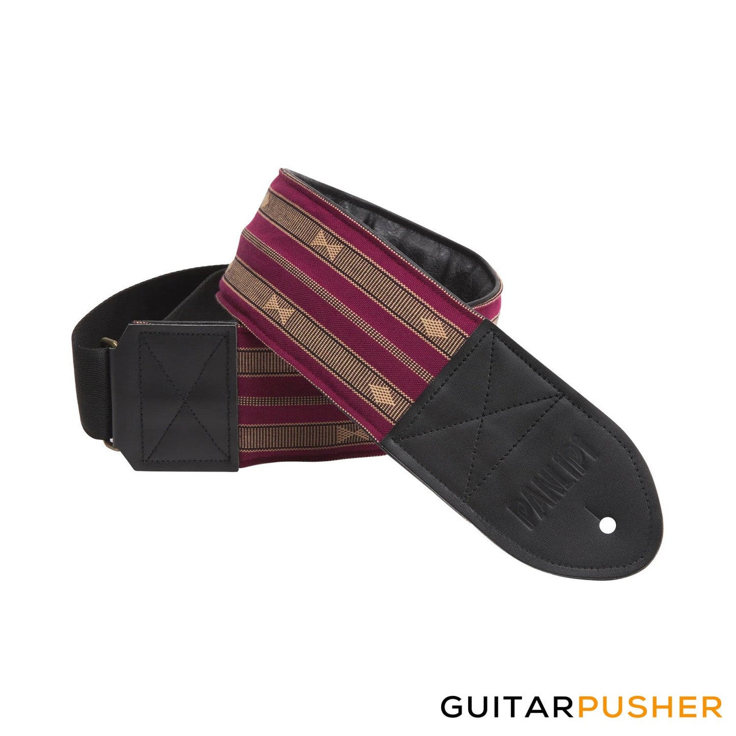 Panlipi Sagada Loom Weave Audrey BASSSAG08 3" Bass Guitar Strap - Burgundy