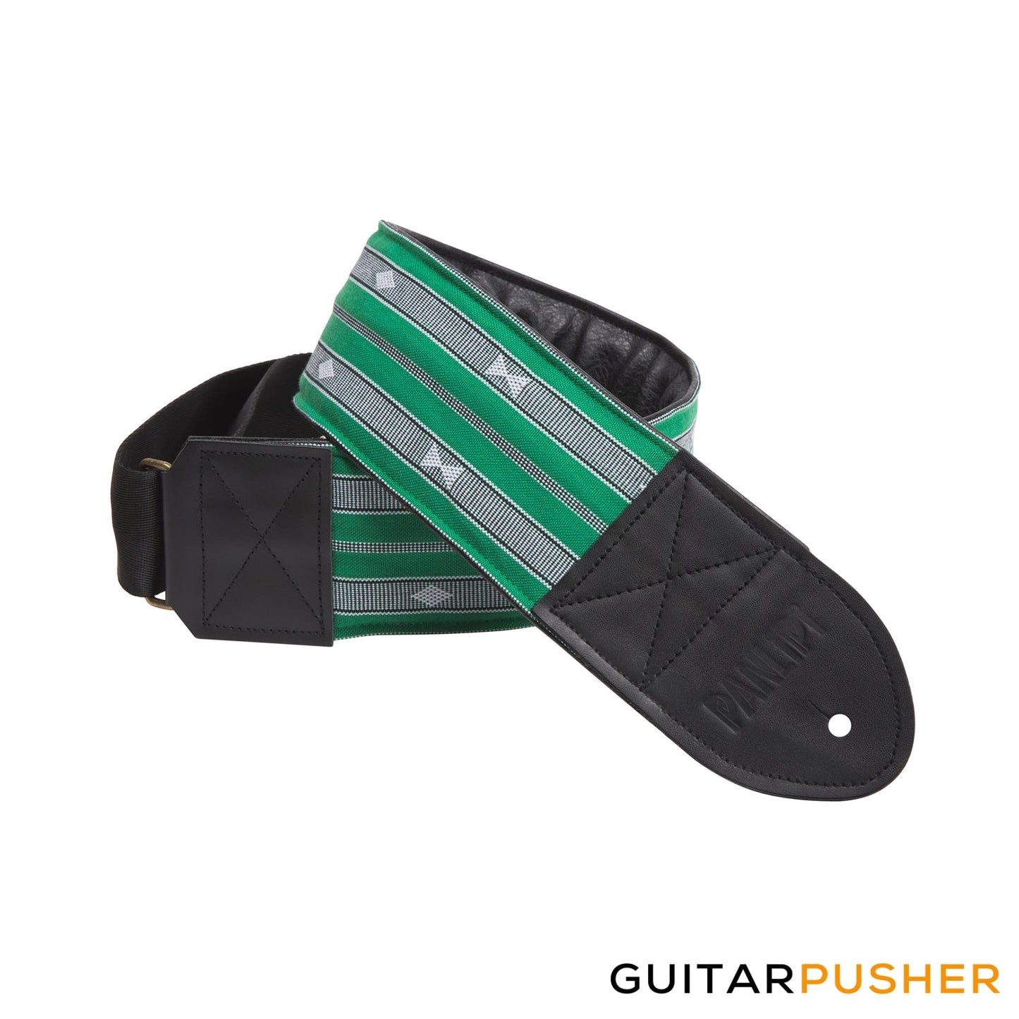 Panlipi Sagada Loom Weave Audrey BASSSAG13 3" Bass Guitar Strap - Green