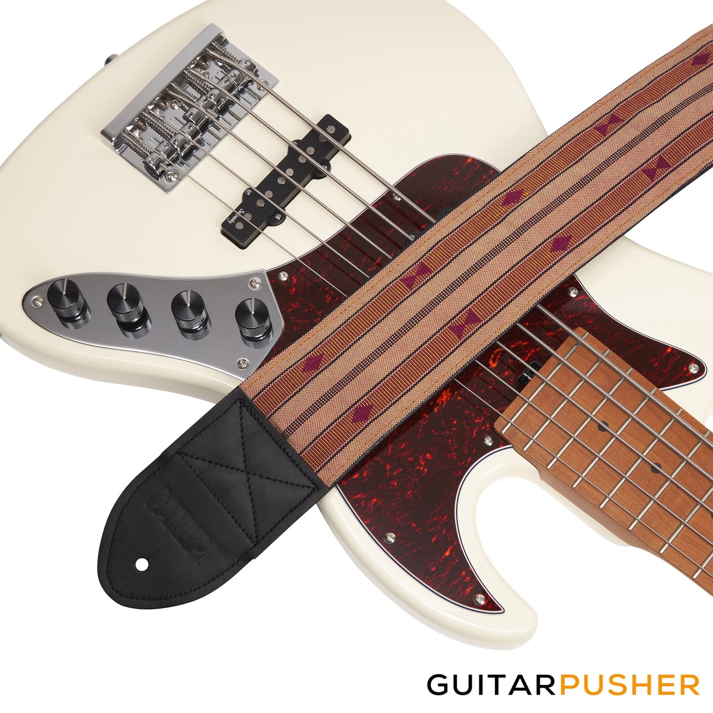 Panlipi Sagada Loom Weave Audrey BASSSAG11 3" Bass Guitar Strap - Mocha