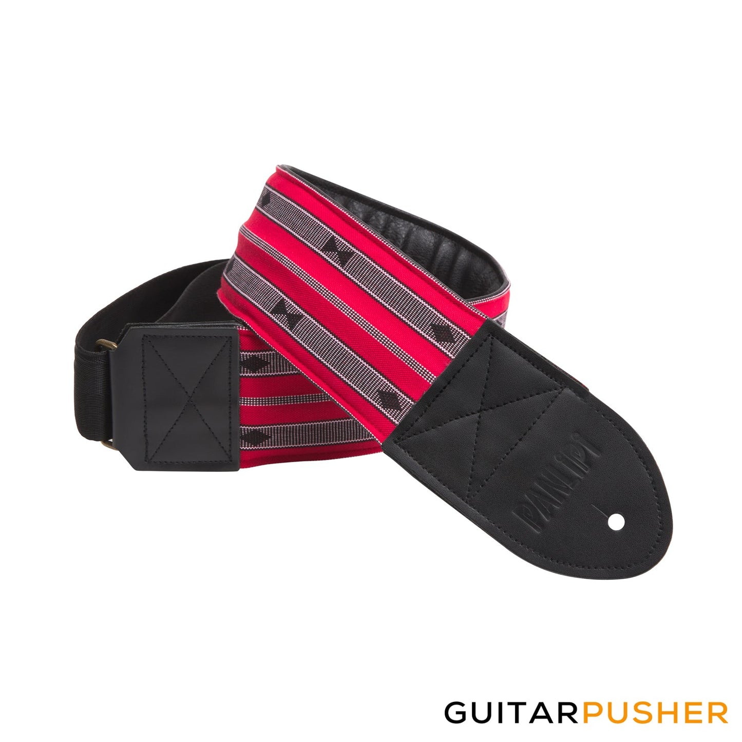 Panlipi Sagada Loom Weave Audrey BASSSAG12 3" Bass Guitar Strap - Red