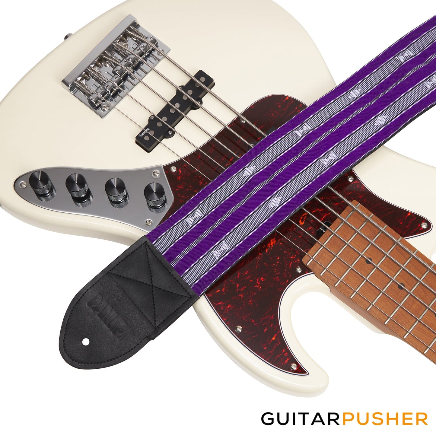 Panlipi Sagada Loom Weave Audrey BASSSAG14 3" Bass Guitar Strap - Violet