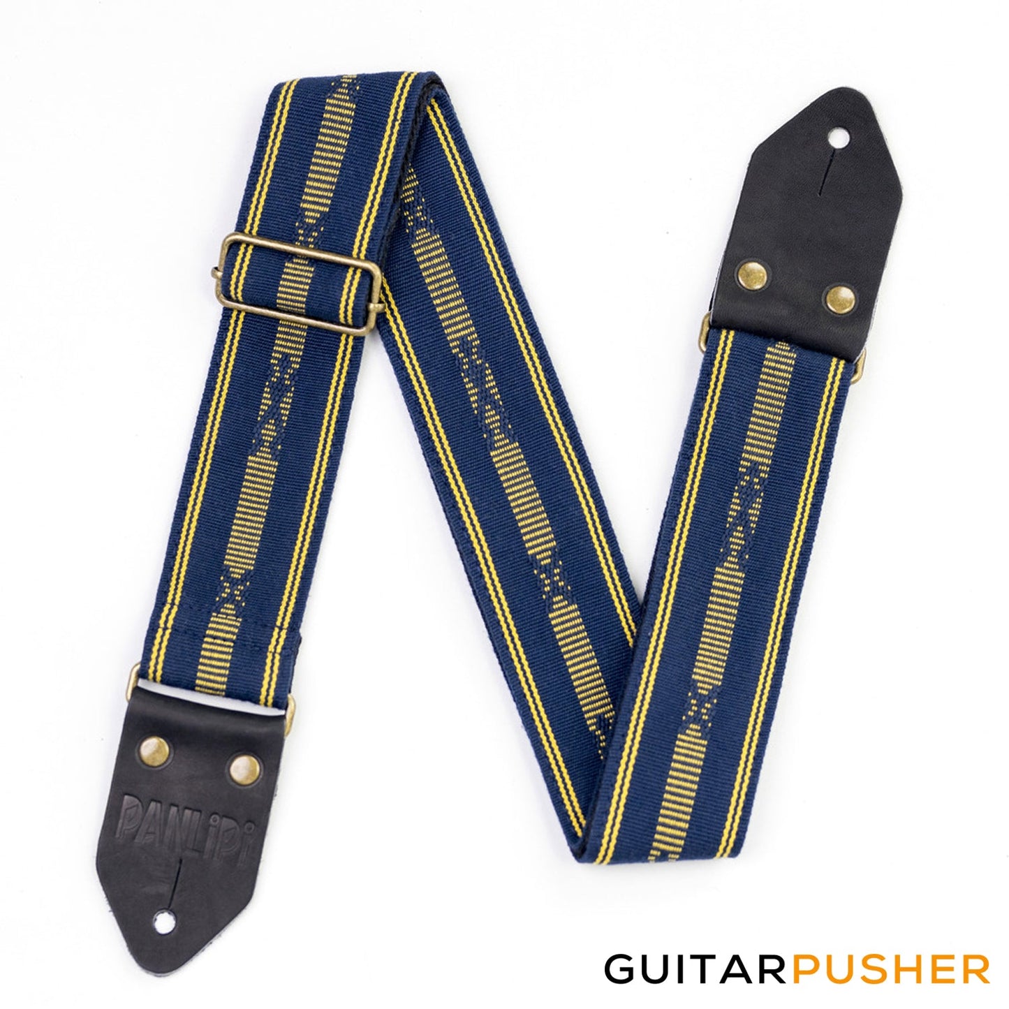 Panlipi Loom Weave Tagtago-Kalasag BAGU01 Guitar Strap - Navy Blue Yellow