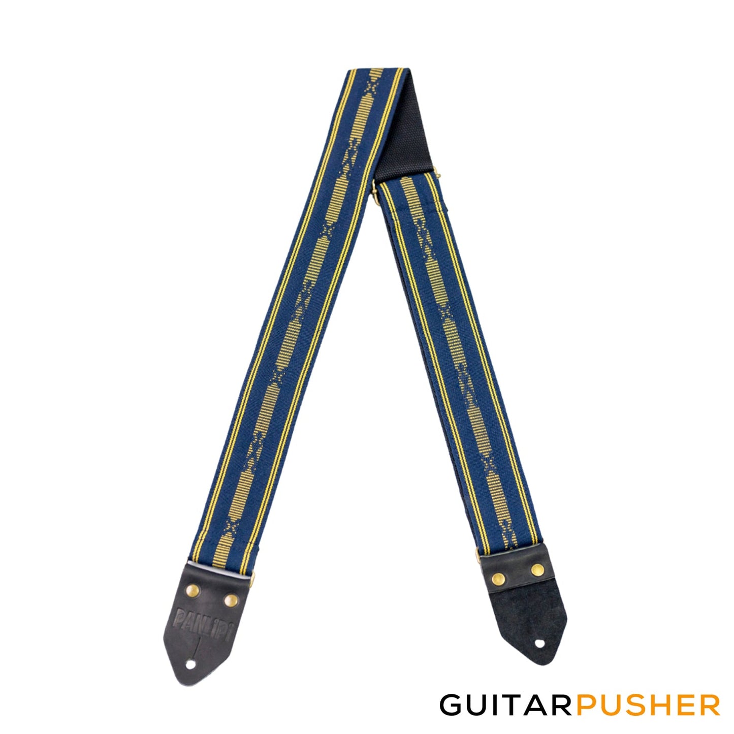 Panlipi Loom Weave Tagtago-Kalasag BAGU01 Guitar Strap - Navy Blue Yellow