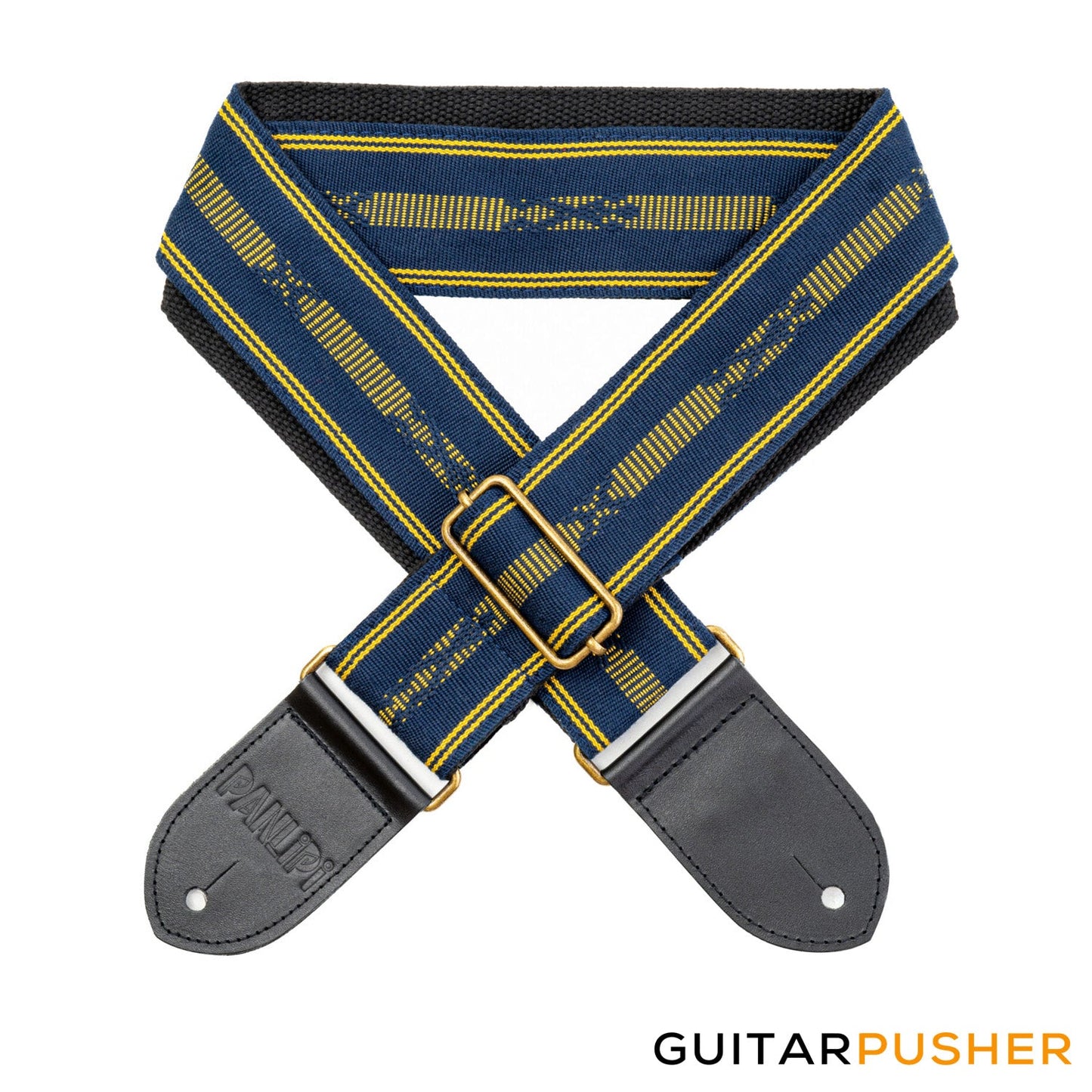 Panlipi Loom Weave Tagtago-Kalasag BAGU01A Guitar Strap - Navy Blue Yellow