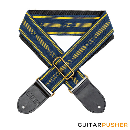 Panlipi Loom Weave Tagtago-Kalasag BAGU01A Guitar Strap - Navy Blue Yellow