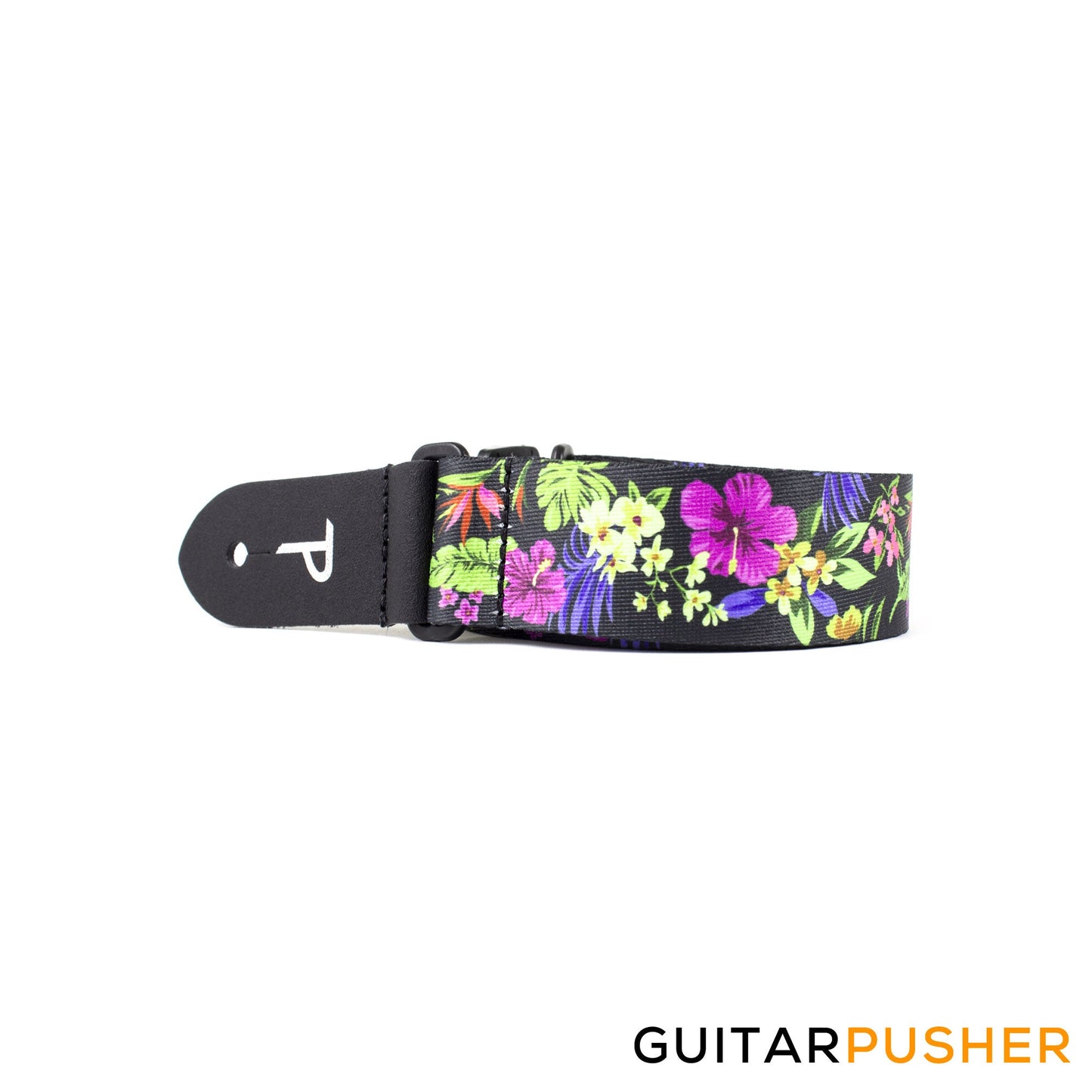 Perri's Leather Polyester 1.5" Ukulele Strap Heat Transfer Design on Polyester Webbing & Genuine Leather Ends