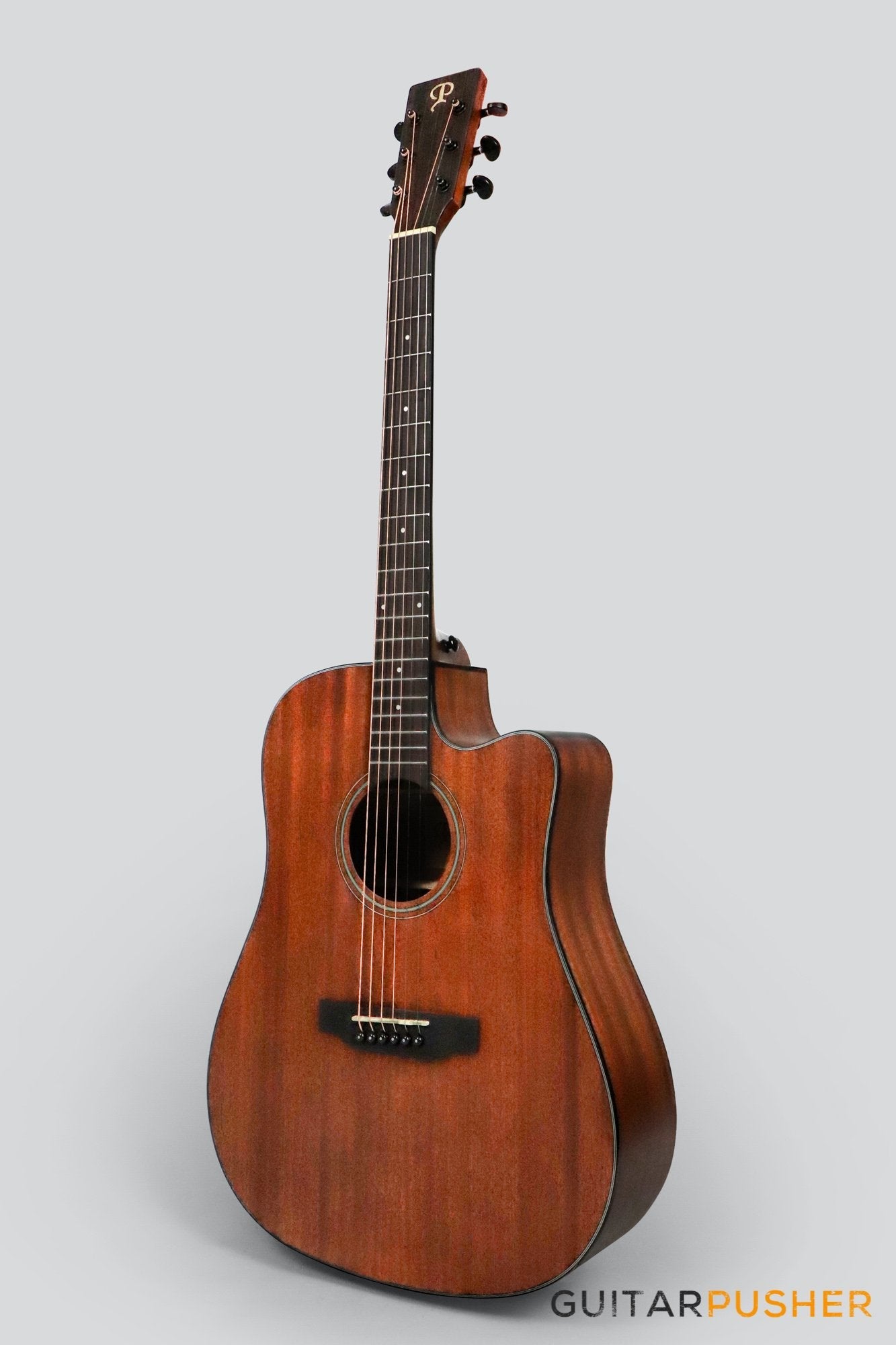 Phoebus PG-30NC v3 All-Mahogany Dreadnought (3rd Gen.) Acoustic Guitar w/ Gig Bag - GuitarPusher