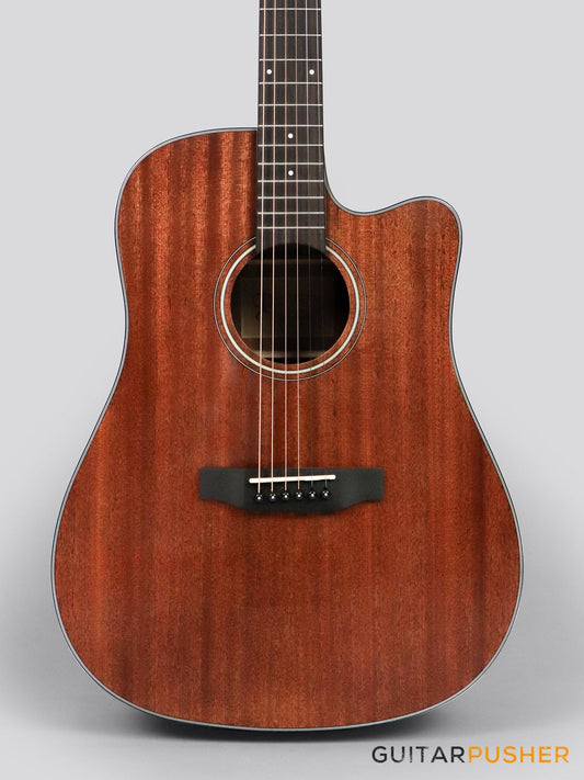 Phoebus PG-30NC v3 All-Mahogany Dreadnought (3rd Gen.) Acoustic Guitar w/ Gig Bag - GuitarPusher