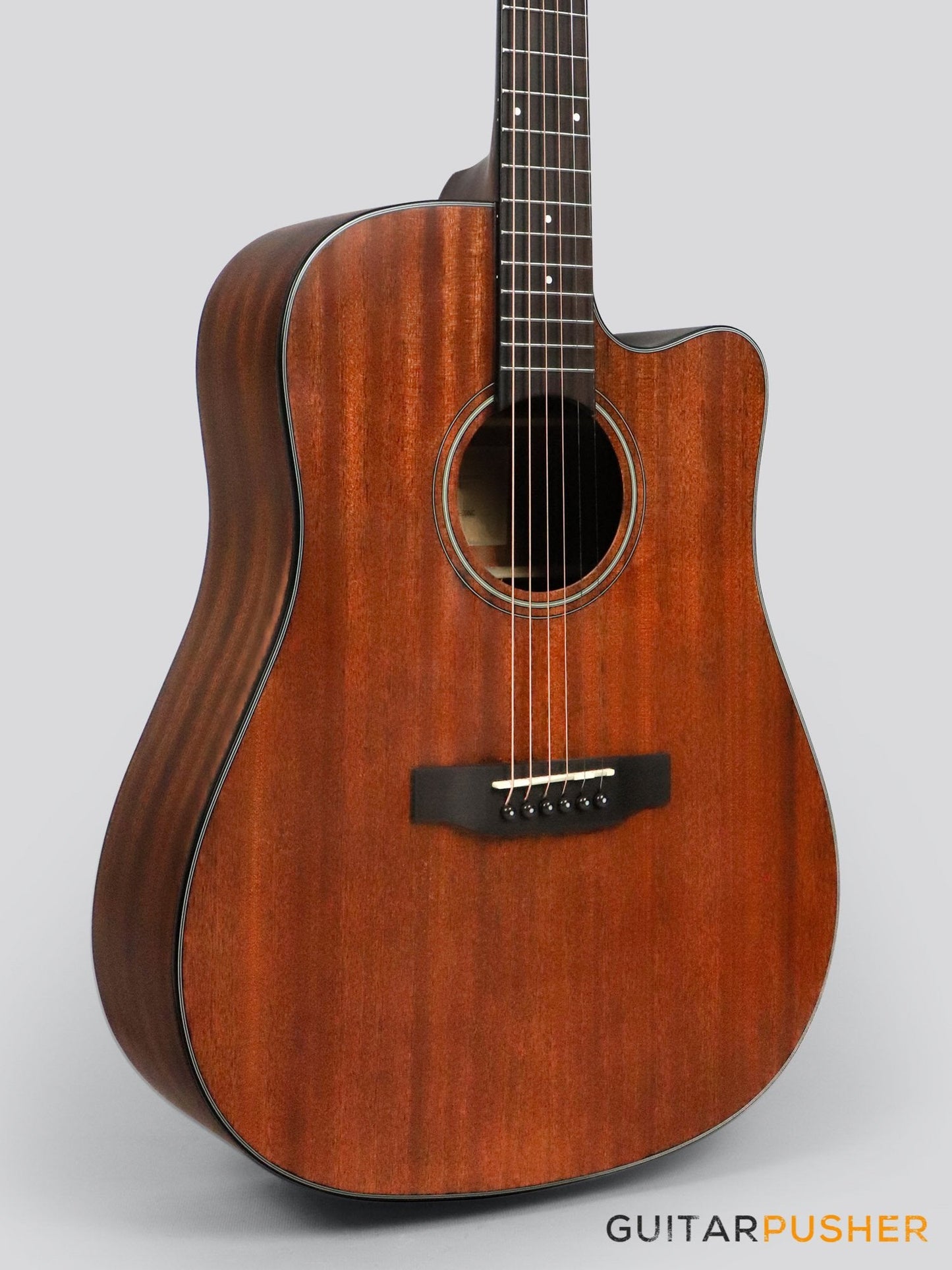 Phoebus PG-30NC v3 All-Mahogany Dreadnought (3rd Gen.) Acoustic Guitar w/ Gig Bag - GuitarPusher