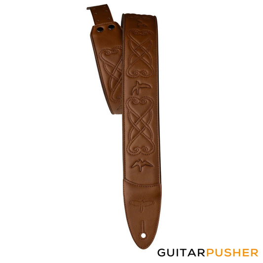 PRS Guitars Padded 2.4" RAS Strap Leather Faux Birds (Tan)