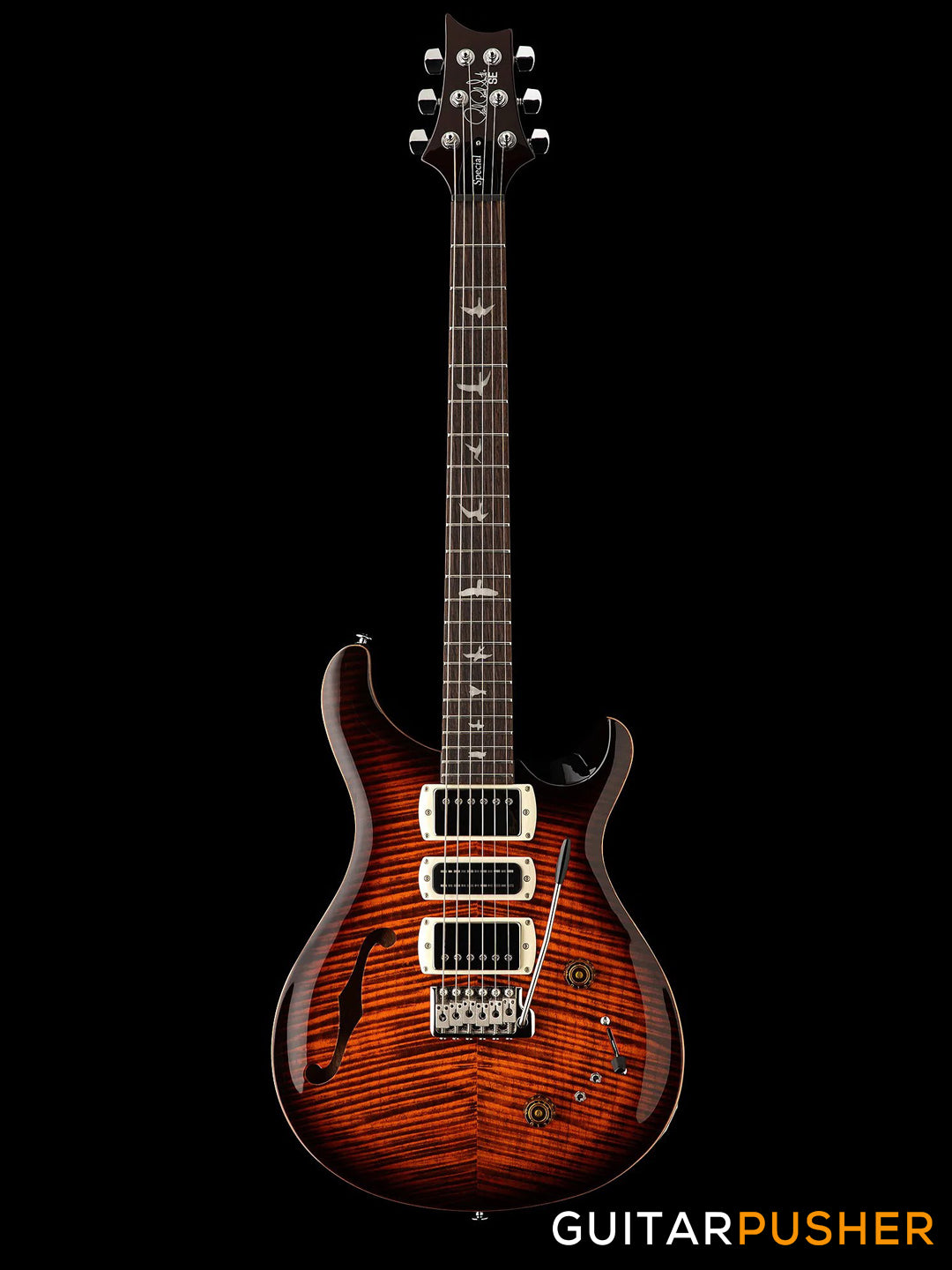 PRS Guitars SE Special Semi-Hollow Electric Guitar (Orange Tiger Smokeburst)