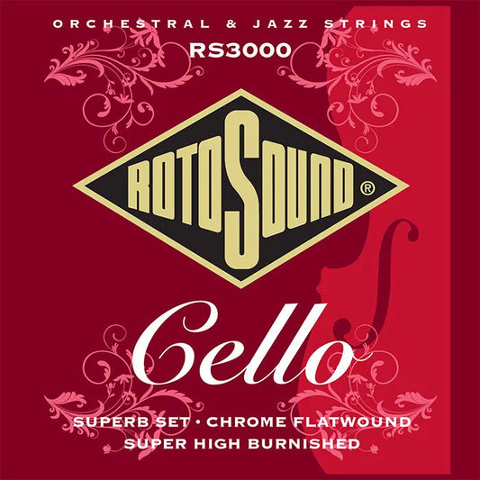 Rotosound RS3000 Professional Cello Chrome Flatwound Cello String Set