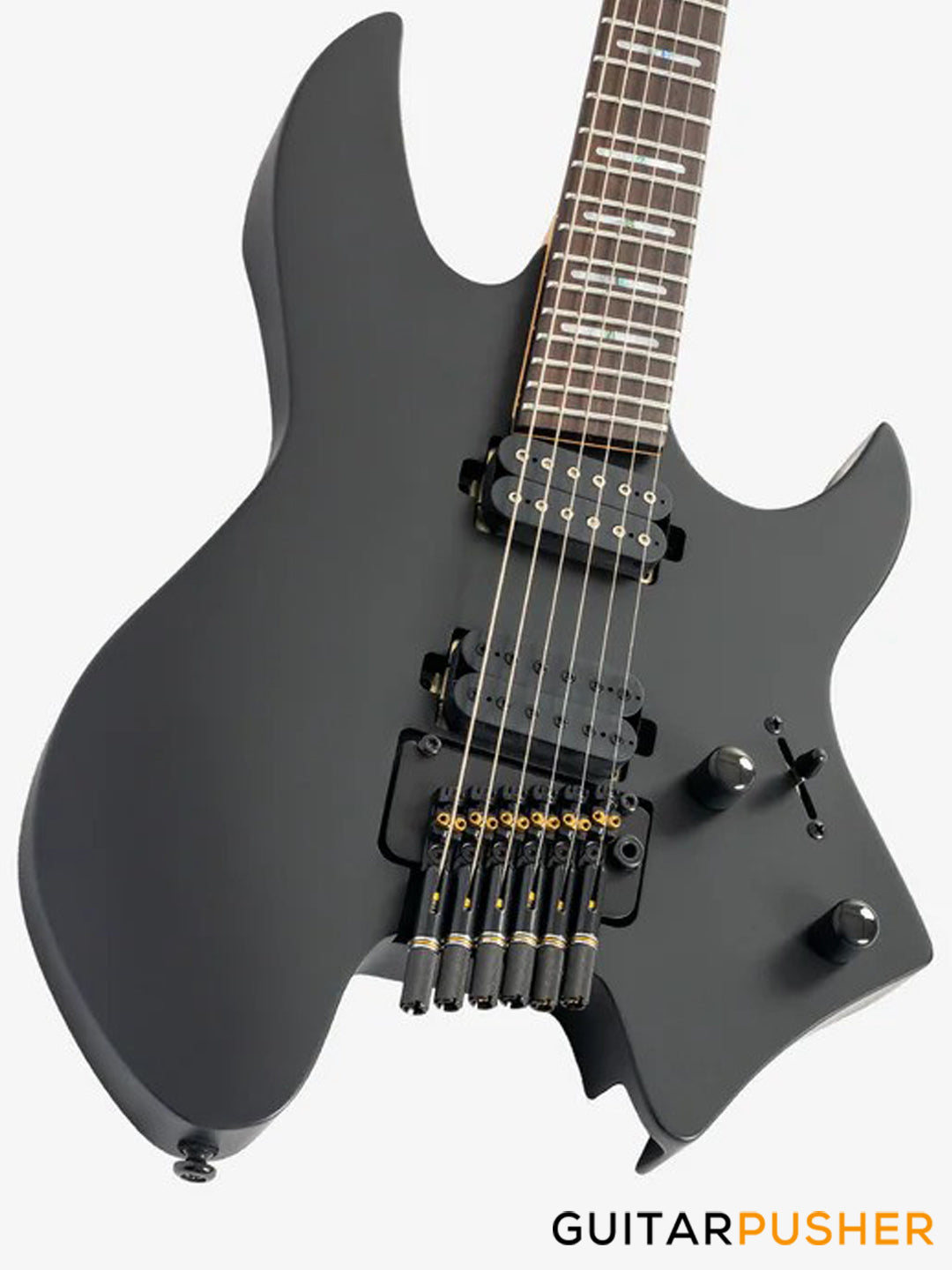Sire X6 Mahogany w/ Maple Top Headless Electric Guitar - Black Satin