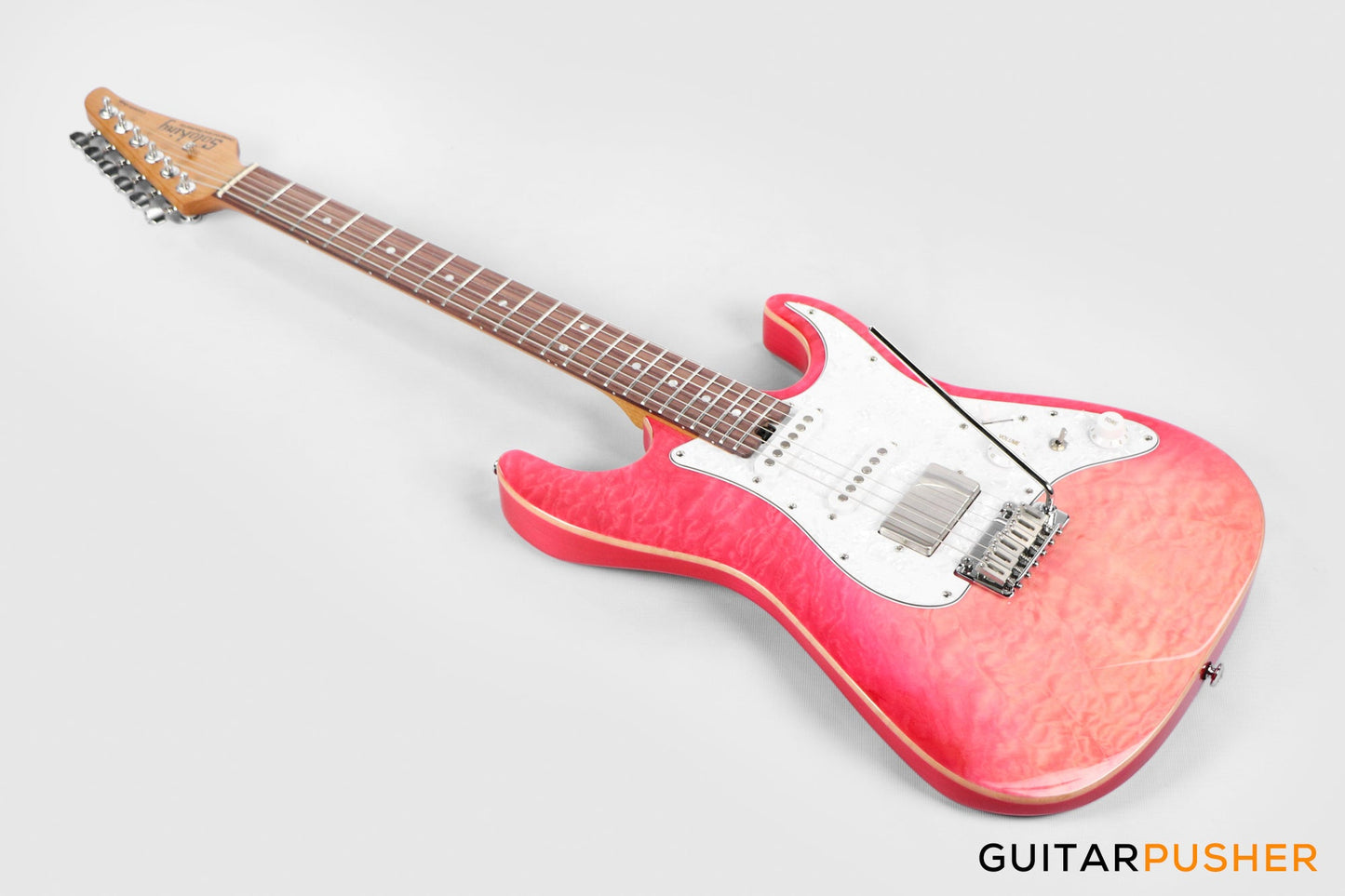 Soloking MS-1 Classic 22 HSS Quilt Top with Rosewood FB JESCAR - Strawberry Wakesurf