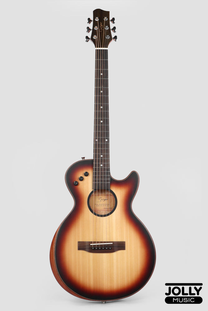 Smiger LE-A1 40-inch Cutaway Solid Top Acoustic-Electric Guitar - Sunburst