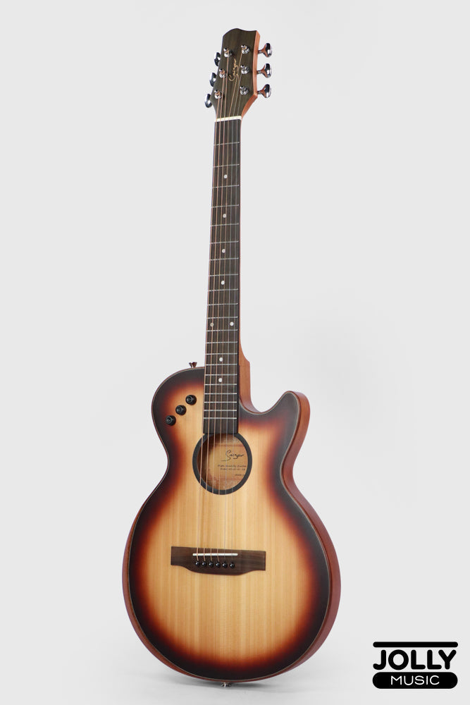 Smiger LE-A1 40-inch Cutaway Solid Top Acoustic-Electric Guitar - Sunburst