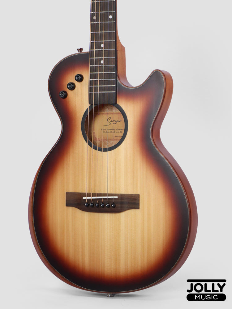 Smiger LE-A1 40-inch Cutaway Solid Top Acoustic-Electric Guitar - Sunburst
