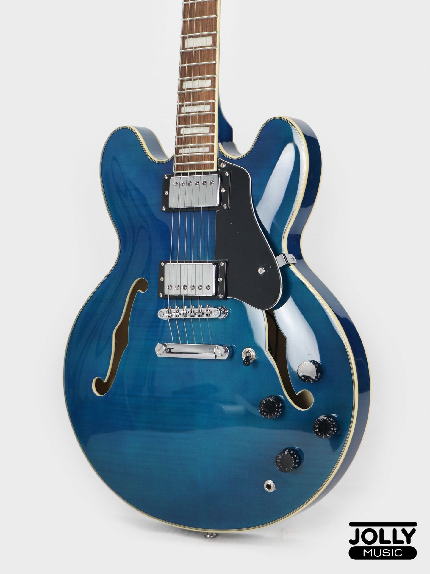 Smiger S-G16 Semi-Hollow Electric Guitar - Transblue