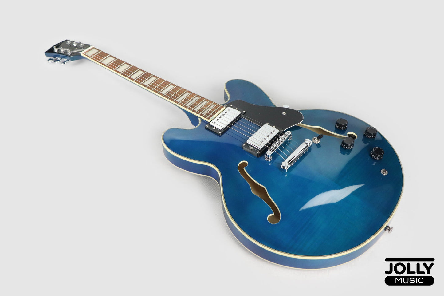 Smiger S-G16 Semi-Hollow Electric Guitar - Transblue