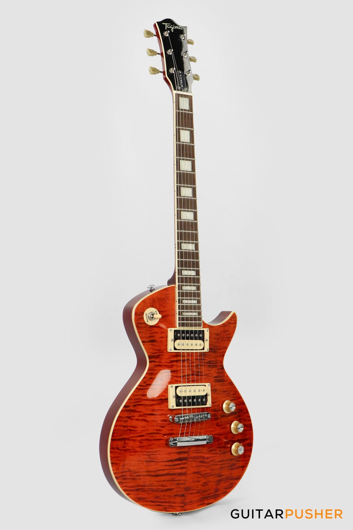Tagima Mirach FL Flamed Maple Top Les Paul (Transparent Amber)