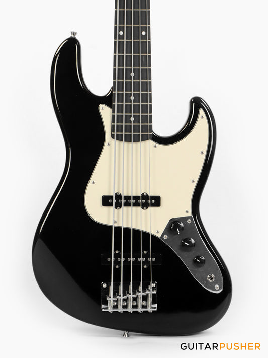 Tagima TW-73 '73 5-String Jazz Bass Black (Rosewood Fingerboard / Alpine White Pickguard)