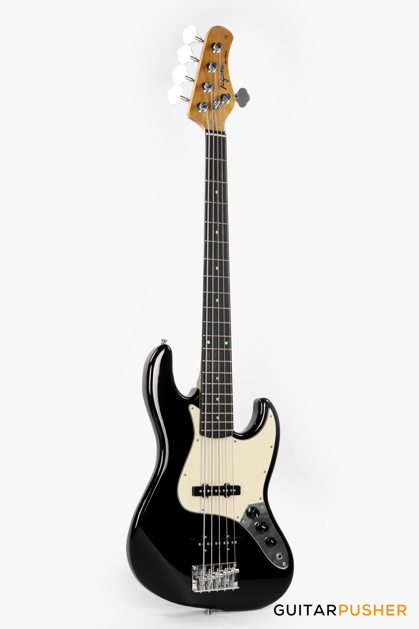 Tagima TW-73 '73 5-String Jazz Bass Black (Rosewood Fingerboard / Alpine White Pickguard)