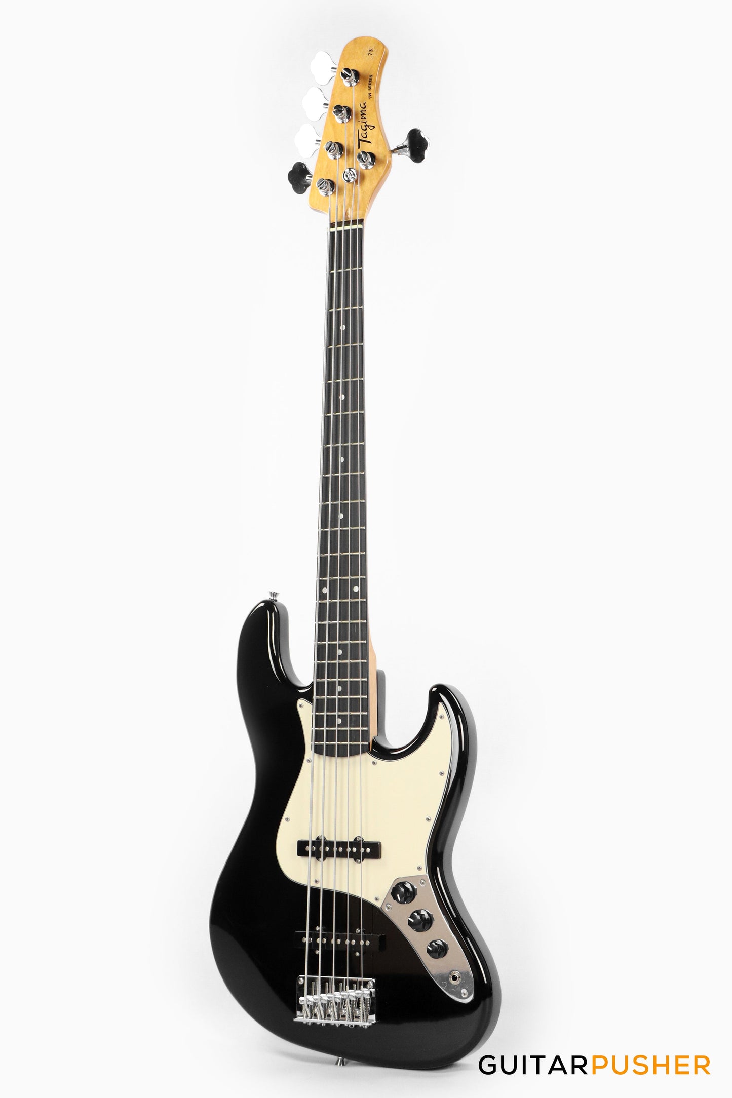 Tagima TW-73 '73 5-String Jazz Bass Black (Rosewood Fingerboard / Alpine White Pickguard)
