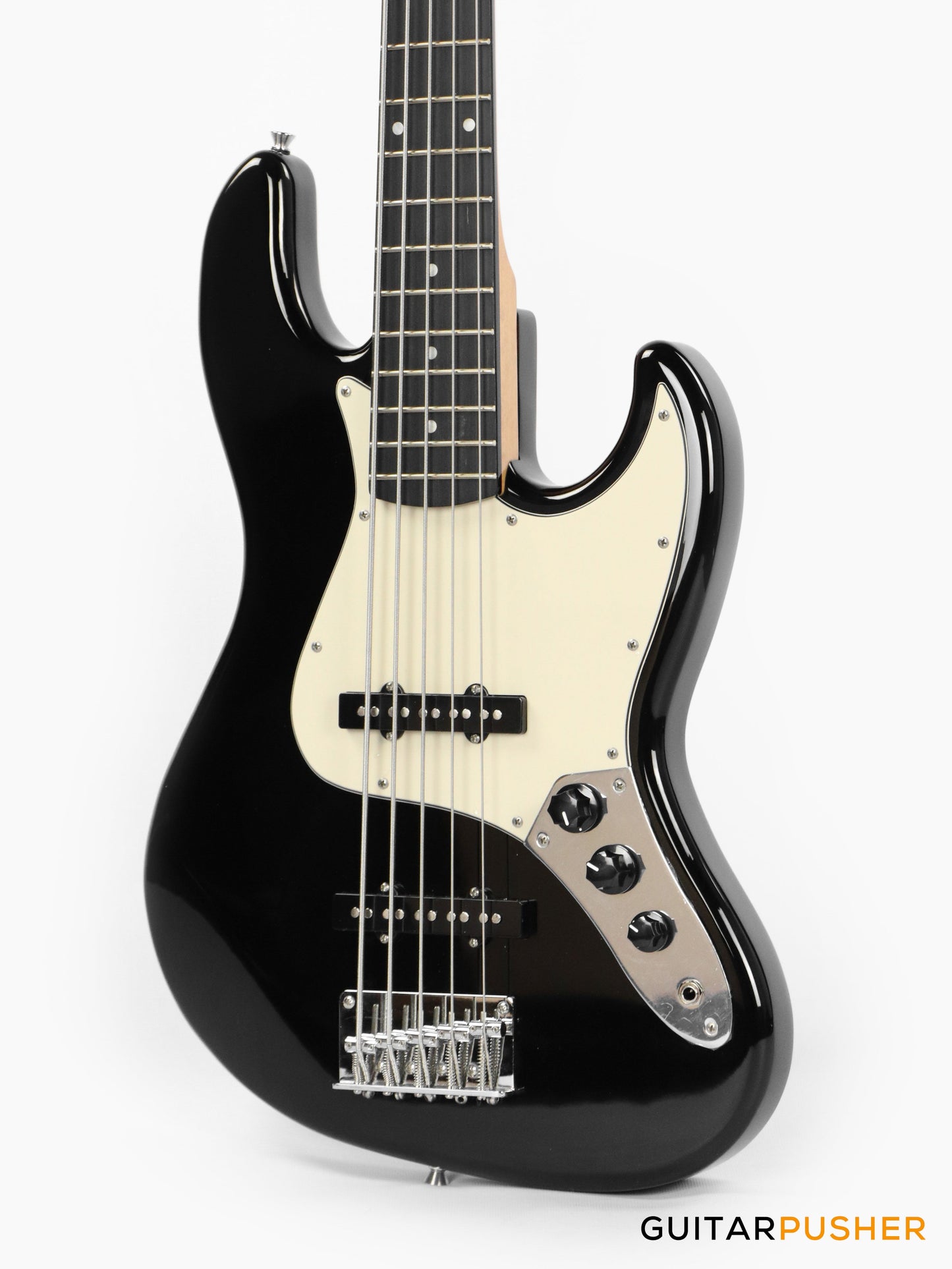 Tagima TW-73 '73 5-String Jazz Bass Black (Rosewood Fingerboard / Alpine White Pickguard)