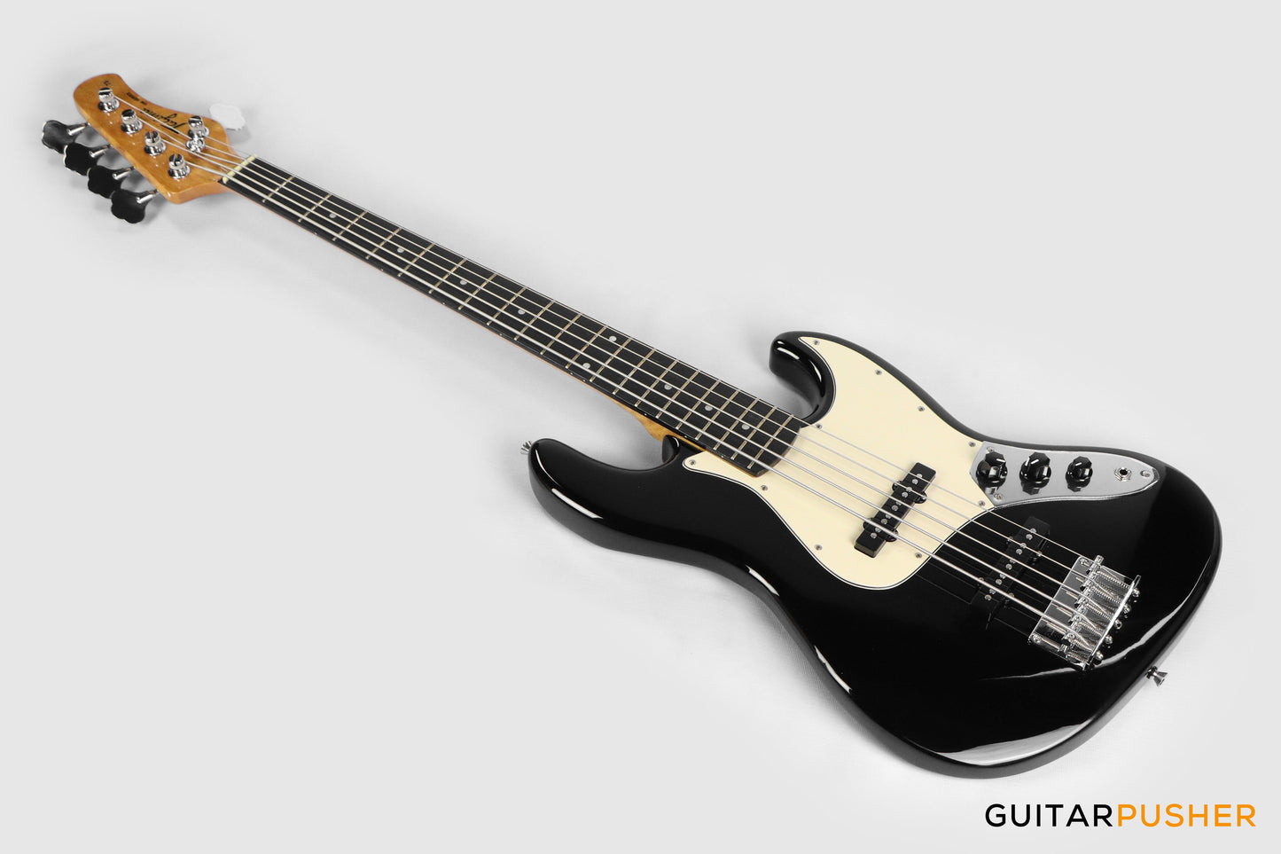 Tagima TW-73 '73 5-String Jazz Bass Black (Rosewood Fingerboard / Alpine White Pickguard)