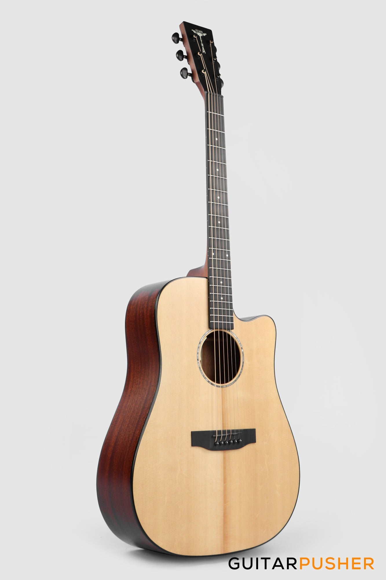 Tyma D-3C NSE Solid Sitka Spruce Top Mahogany Dreadnought Acoustic-Electric Guitar with T-200 MAX preamp